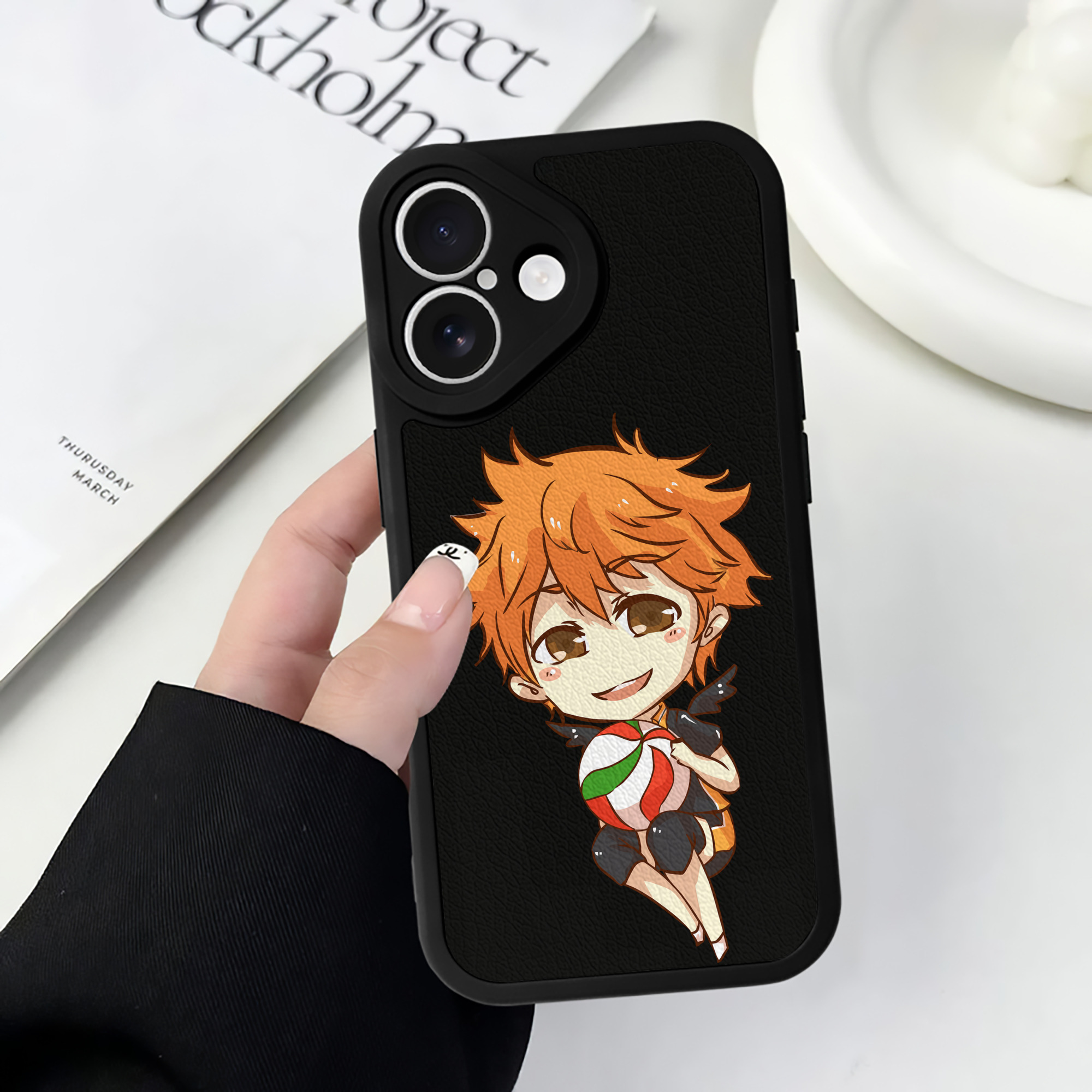 （画像用） ハイキュー!! Haikyu!! 【iPhone 16シリーズ対応】シリコンスマホケース（レザー調） 材質：シリコン